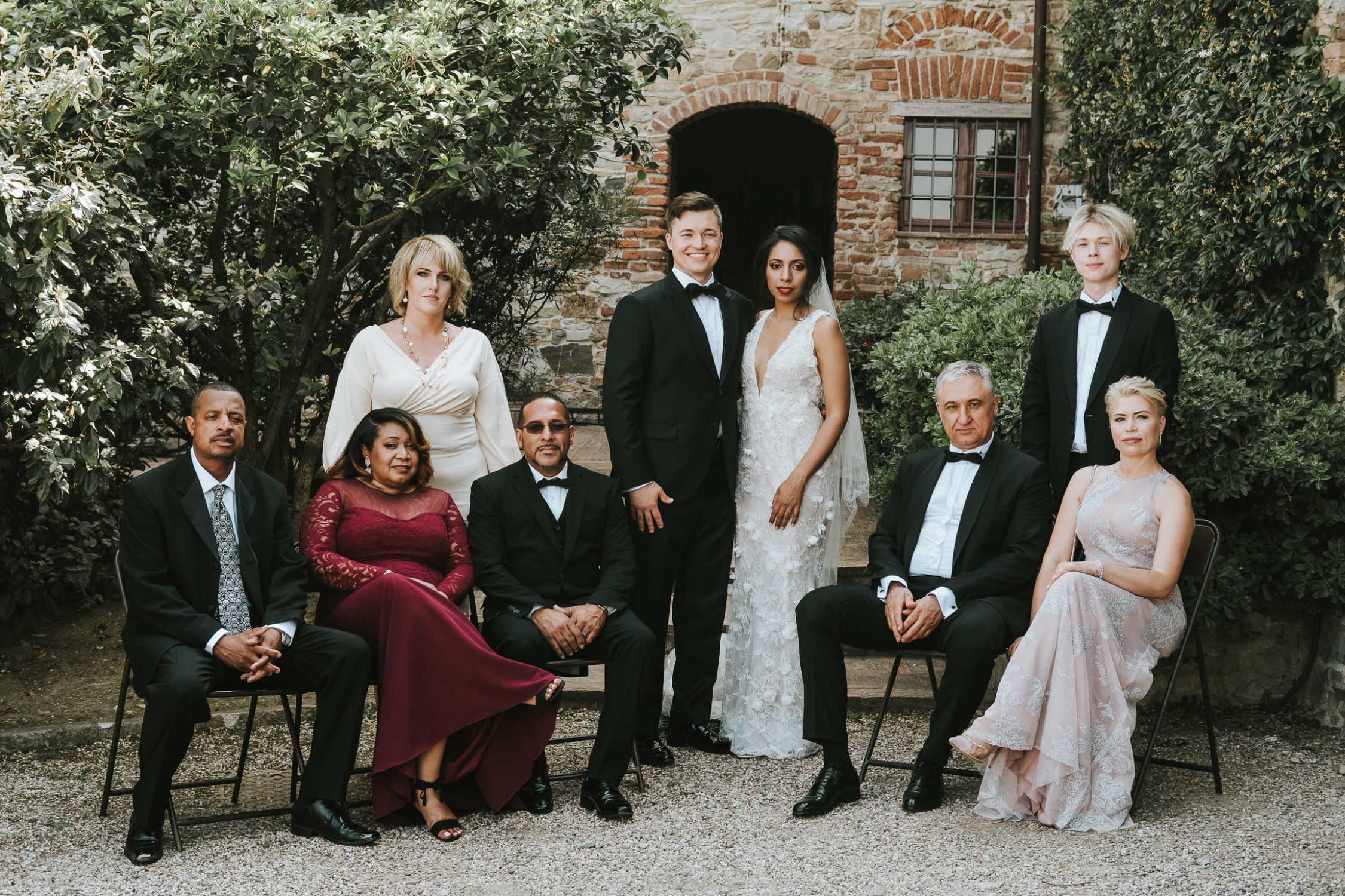 editorial family portrait at wedding
