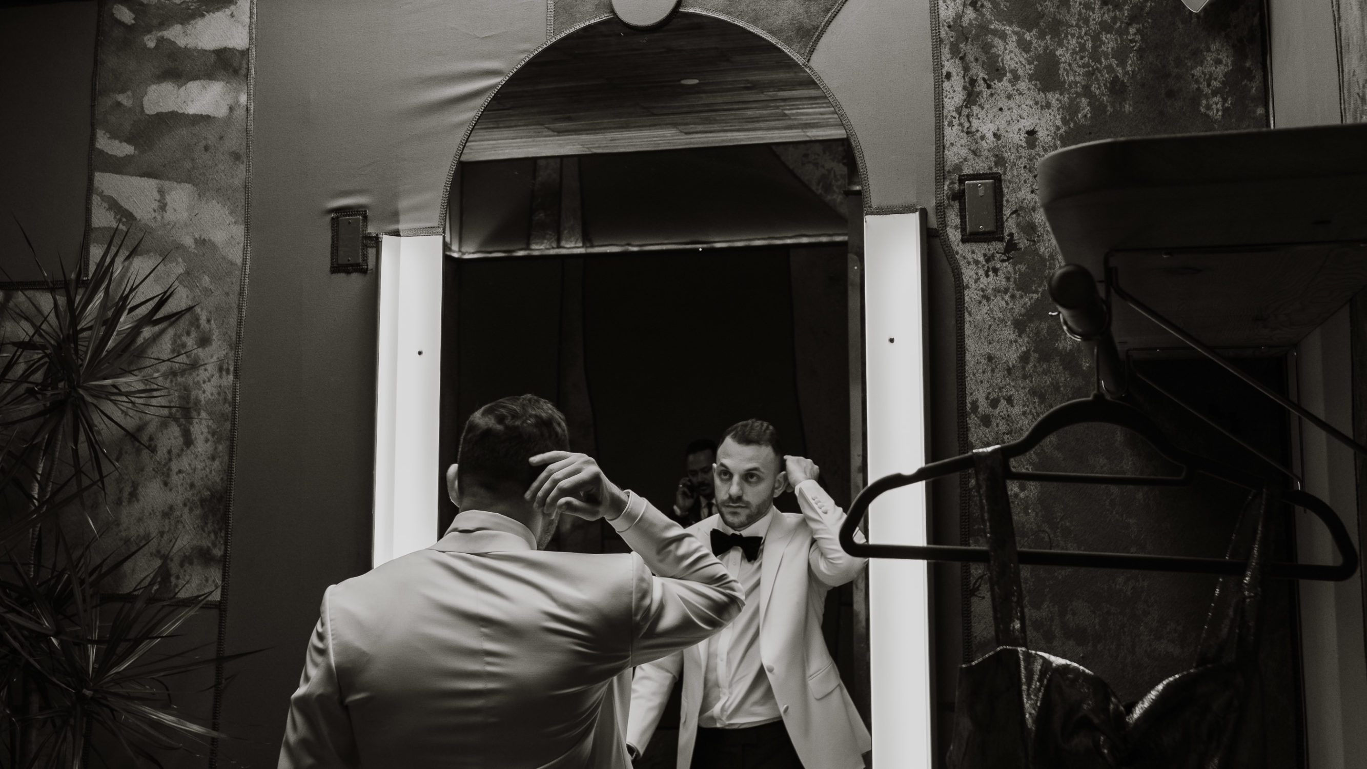 groom getting ready before ceremony
